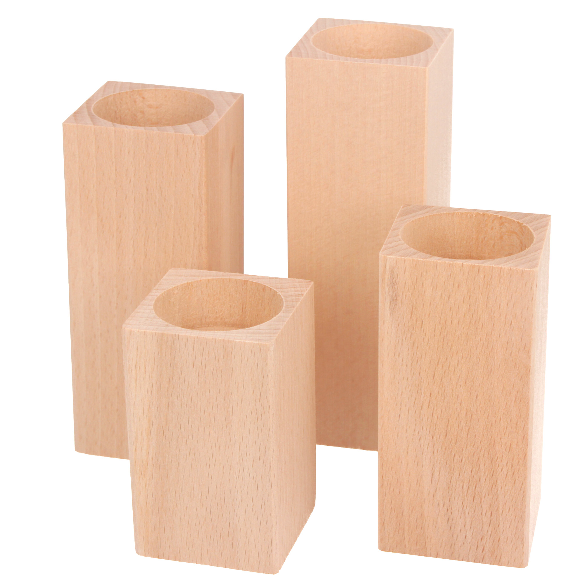 

Świeczniki drewniane Kwadratowe 4szt 6,8,10,12CM!!