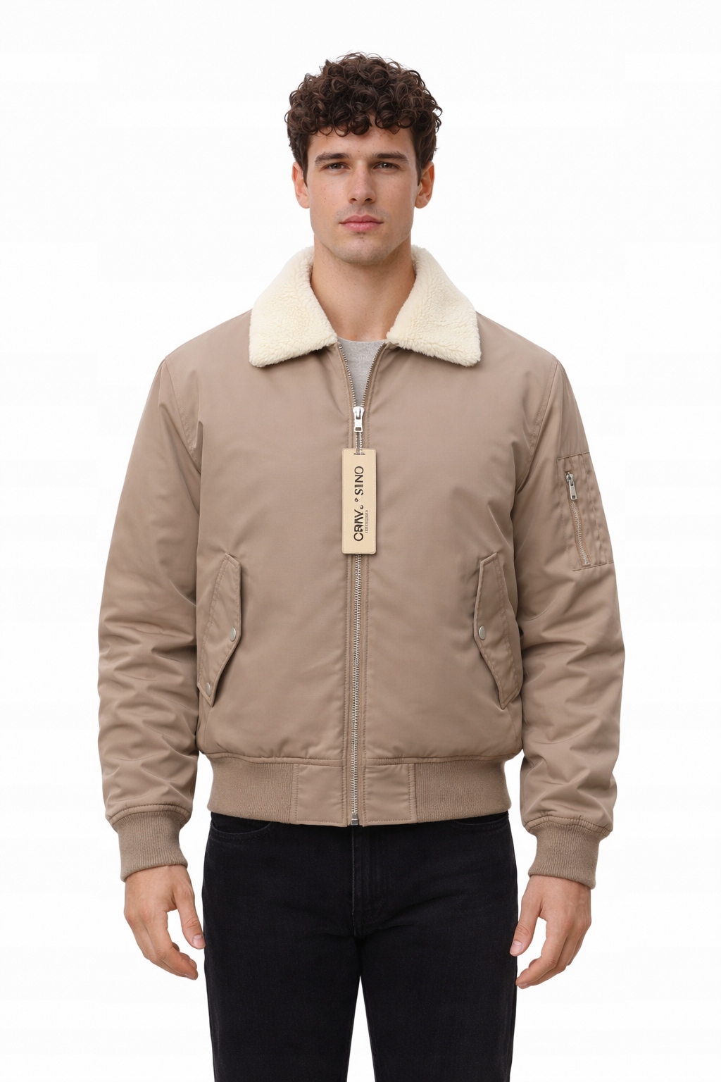 Calvin Klein Jeans Bomberová Bunda S Kožešinovým Límcem Šik M I4B