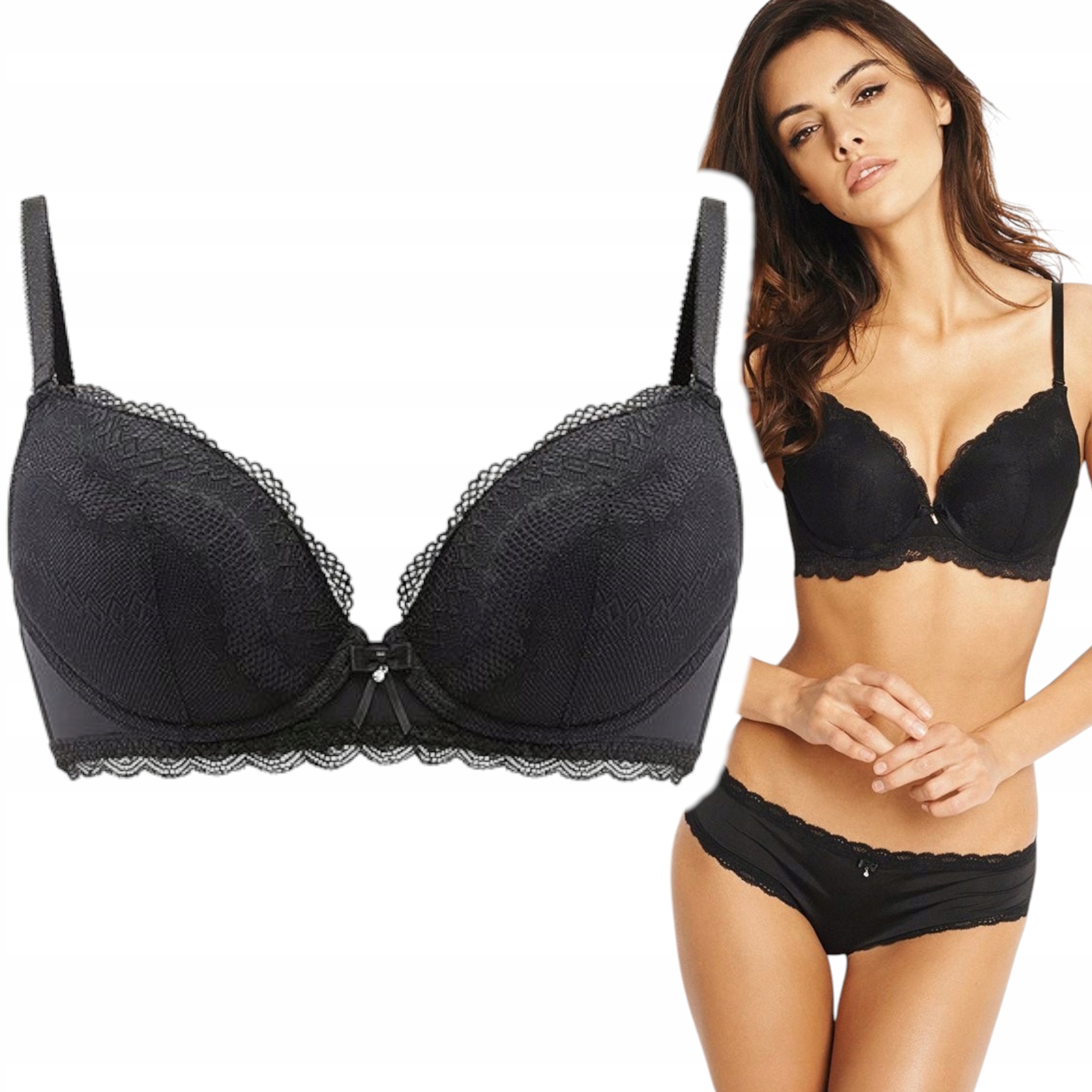 Podprsenka Agio DB-9222 Černá C 70 Push-up Krajková Pohodlná