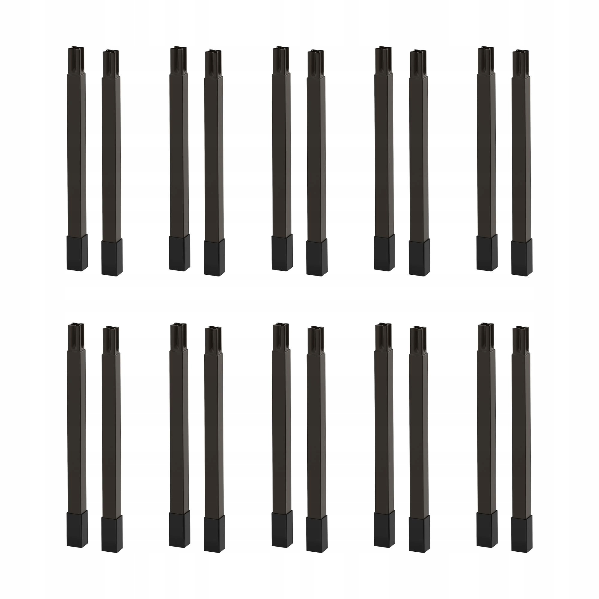10 ks Nastavitelné nohy pro nábytek Antracit 22-24.5 cm 2 kusy