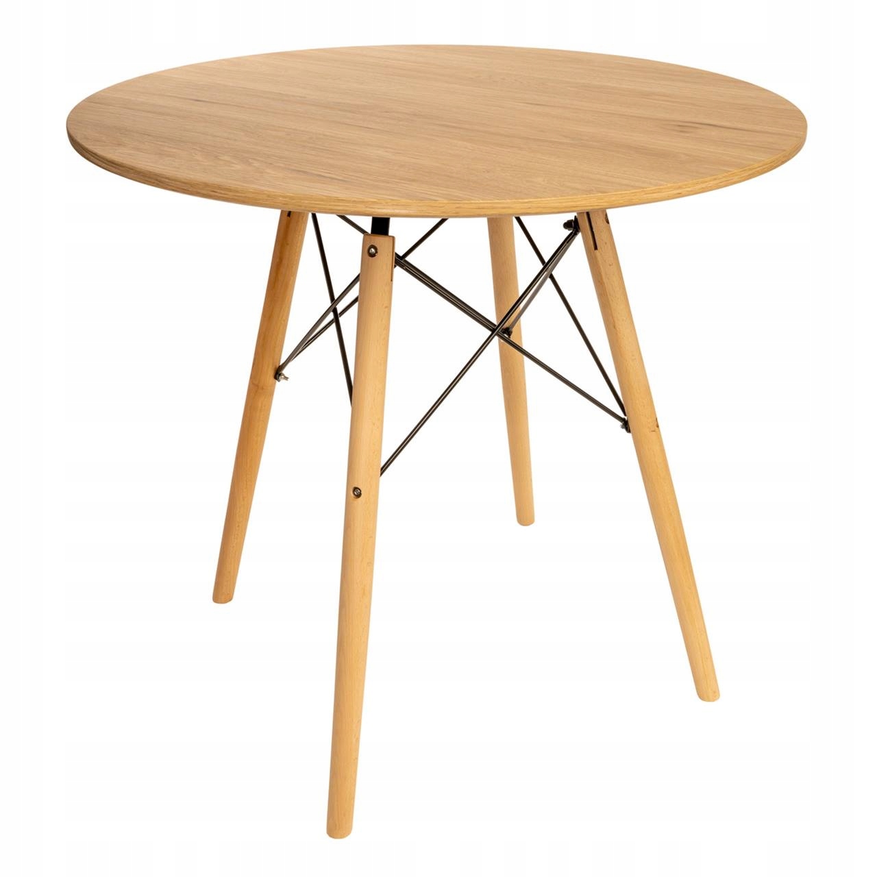 OKRĄGŁY Stół BRĄZOWY STOLIK skandynawski nowoczesny do salonu jadalni 80