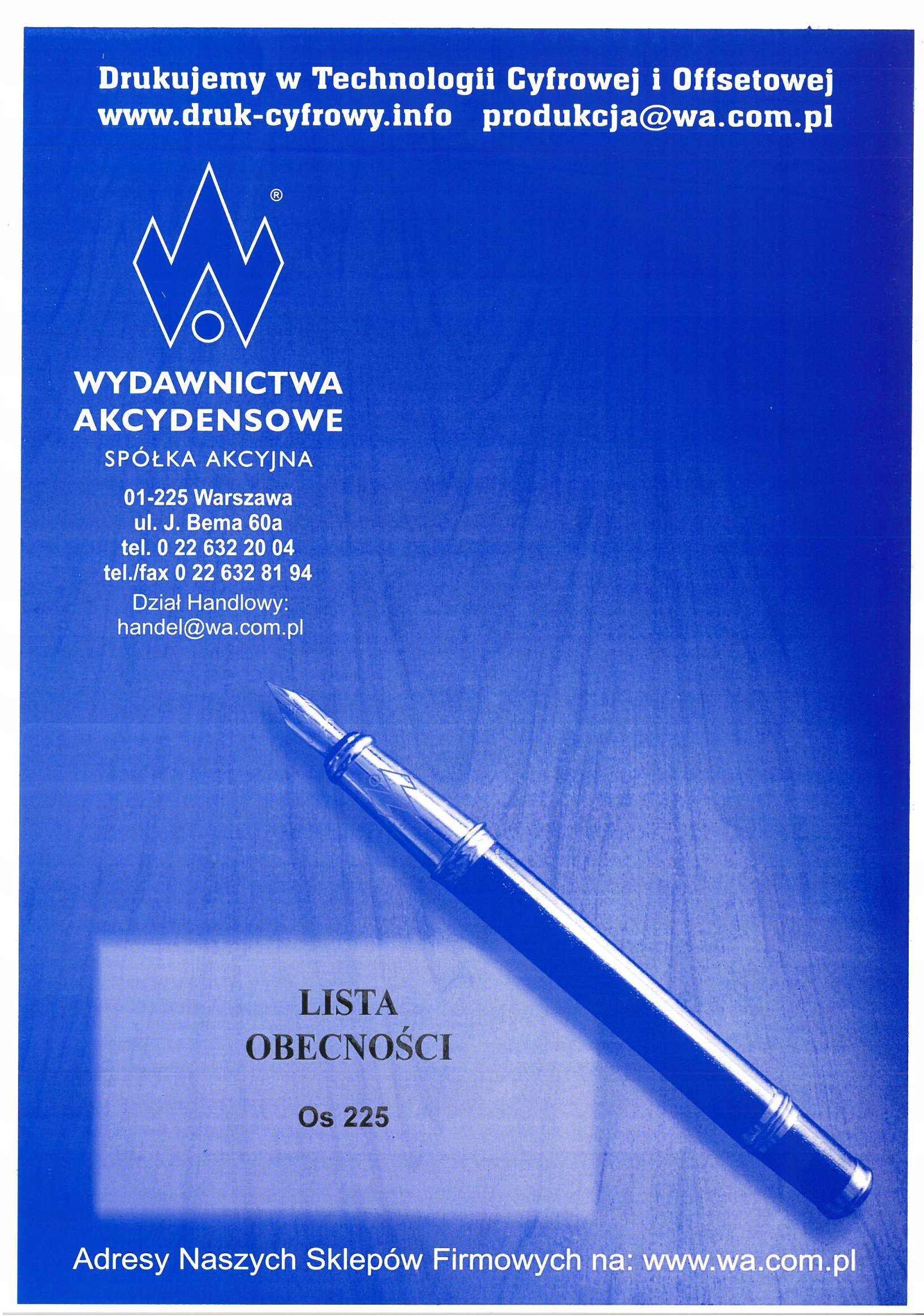 

Lista Obecności Blok 80 kartek A4