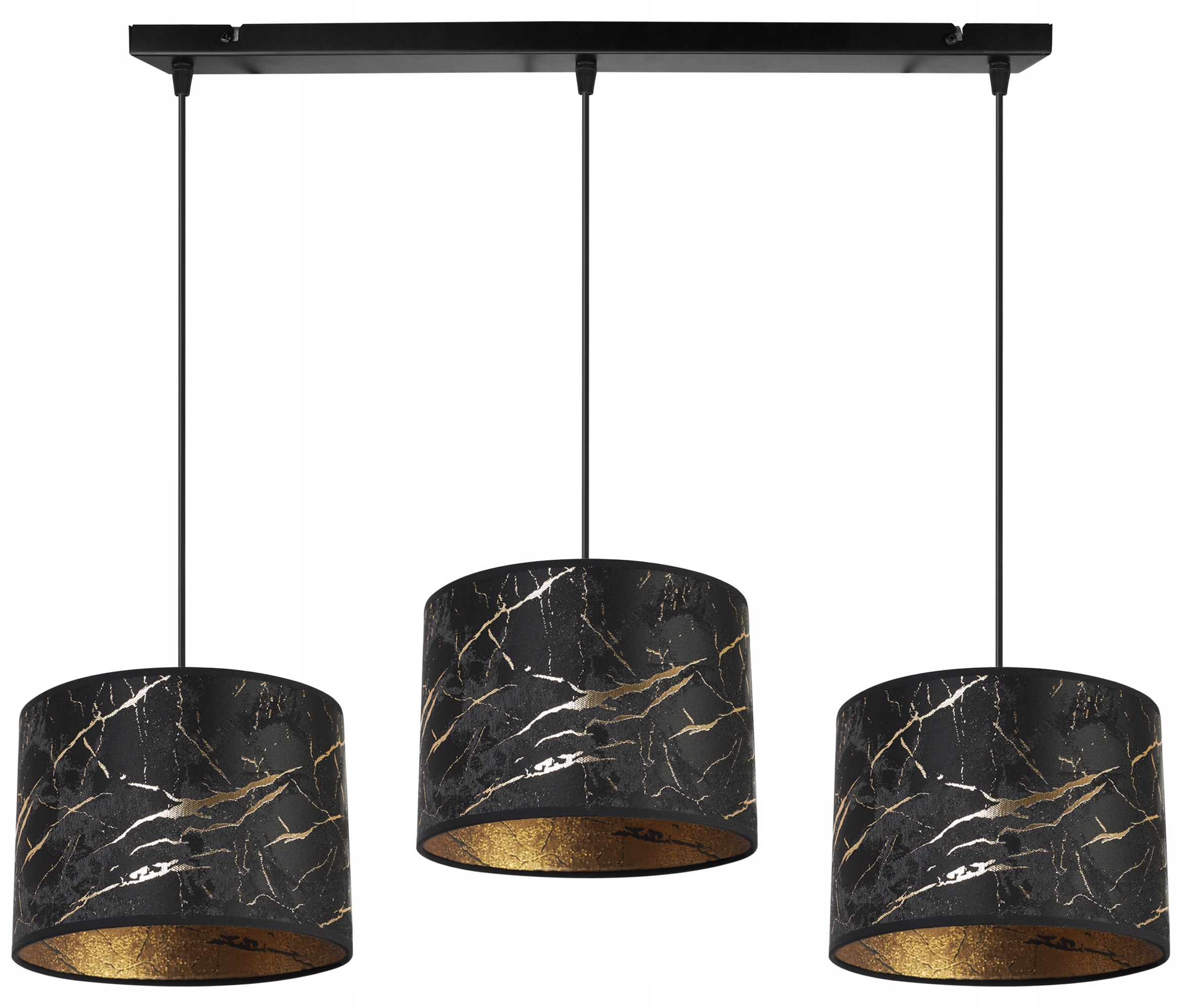 Stropná Závesná Lampa Luster Trojité Tienidlo Zlato Do Jedálne A Obývačky