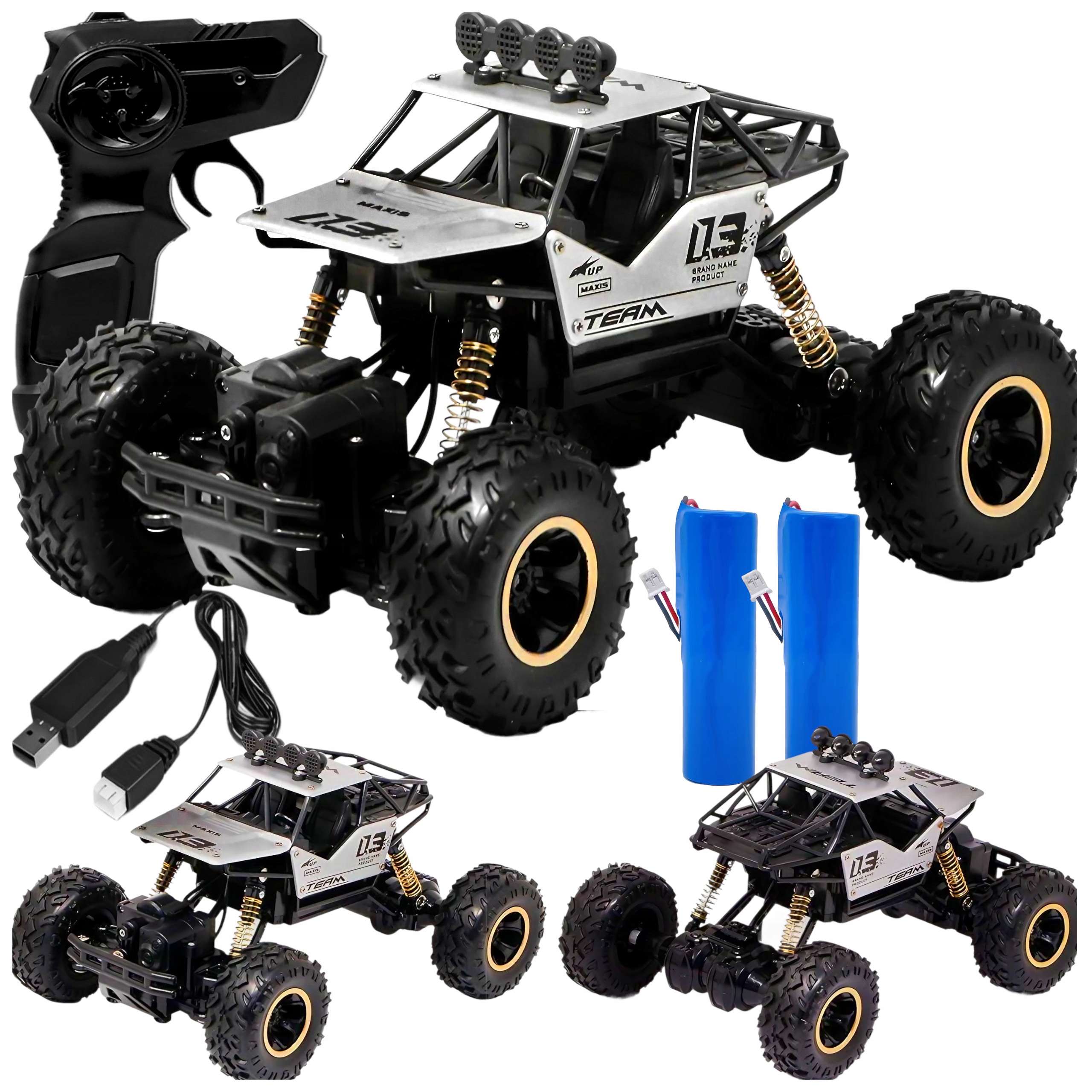 Duży Samochód Zdalnie Sterowany Terenowy 4x4 Auto Rc Pilot 2 Akumulatory