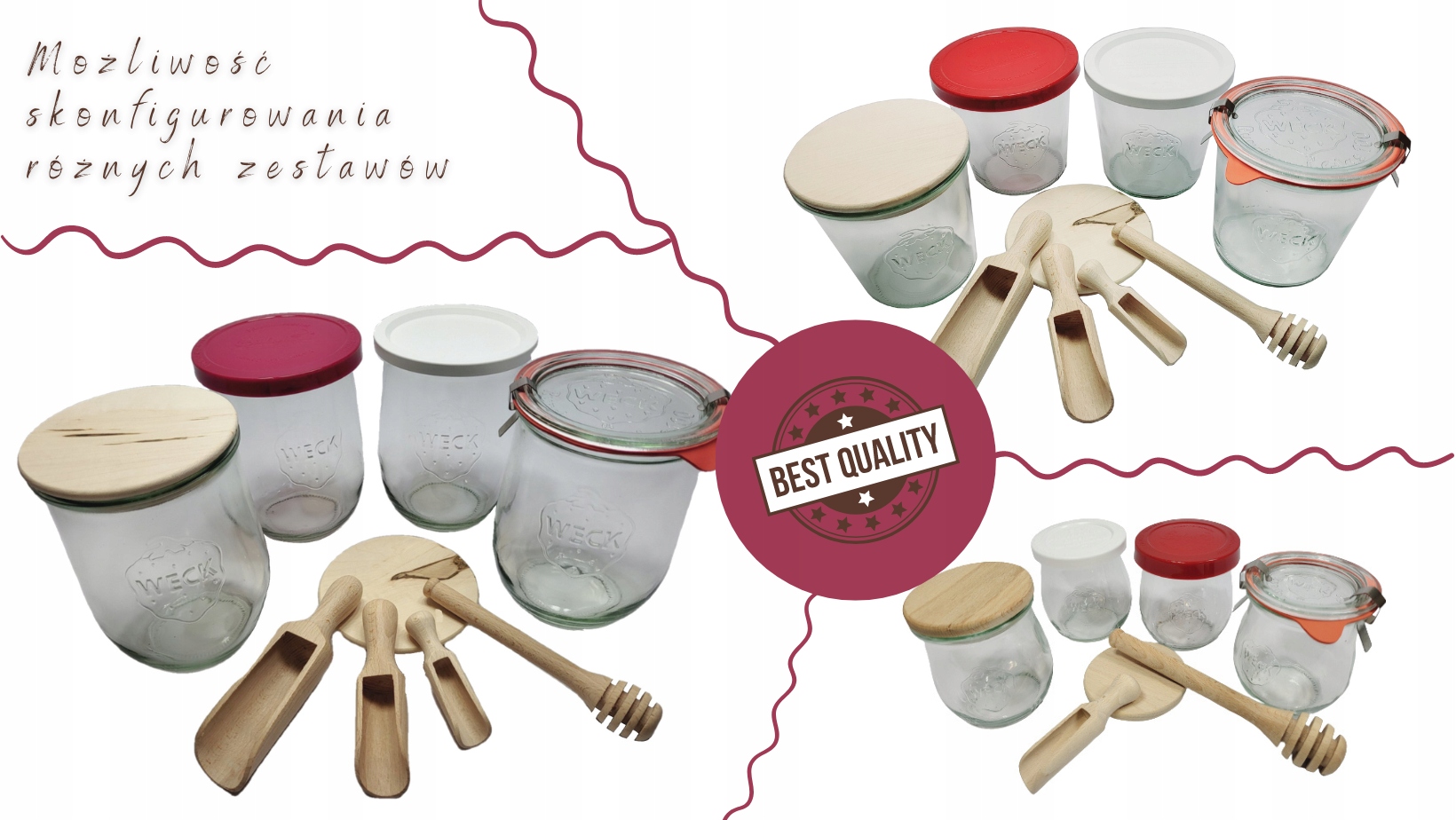 Słoik WECK 12sztuk 160ml wieko miarka Linia Weck