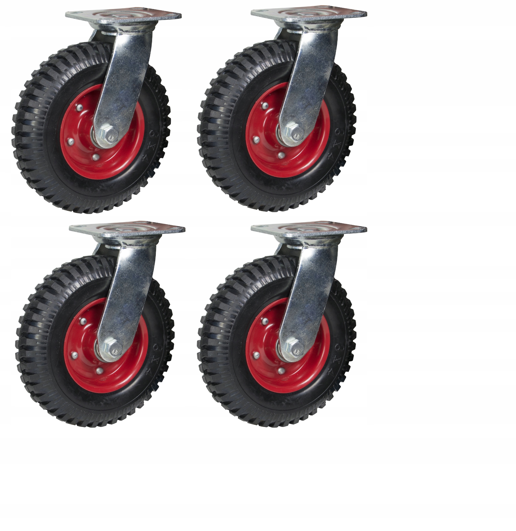 

Zestaw 4 Kół Pełnych Skrętnych 160mm Wózek 600kg