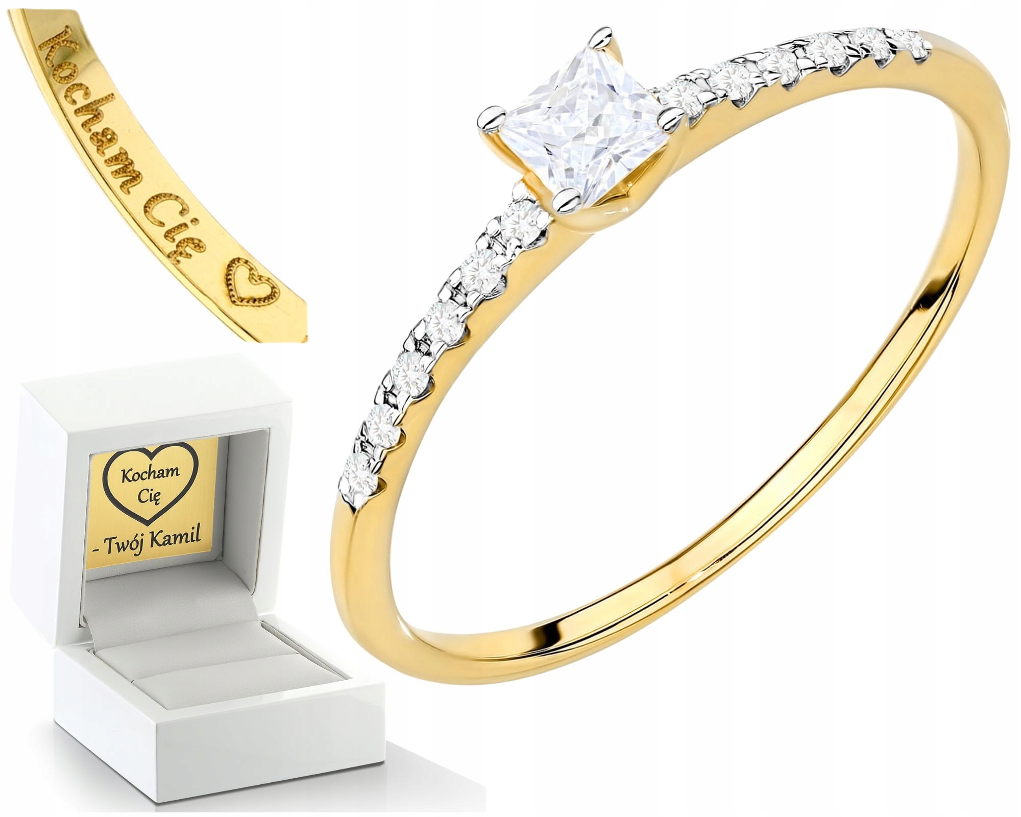 Prstýnek Prsten S Diamanty Klasické Zlato 585 Dárek Gravírování