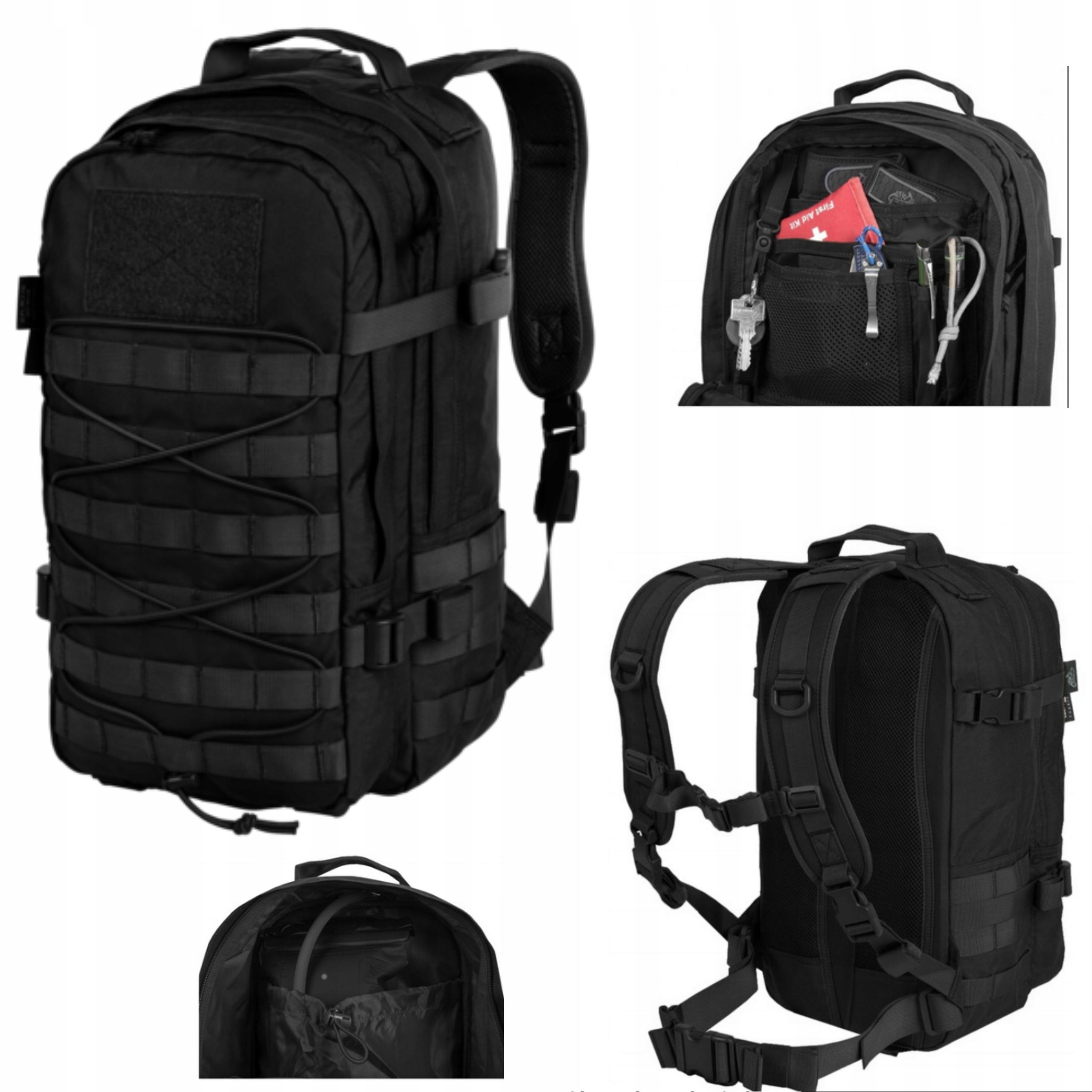 Prostorný Batoh S Páskami Molle Helikon-tex Raccoon MK2 Cordura Černý