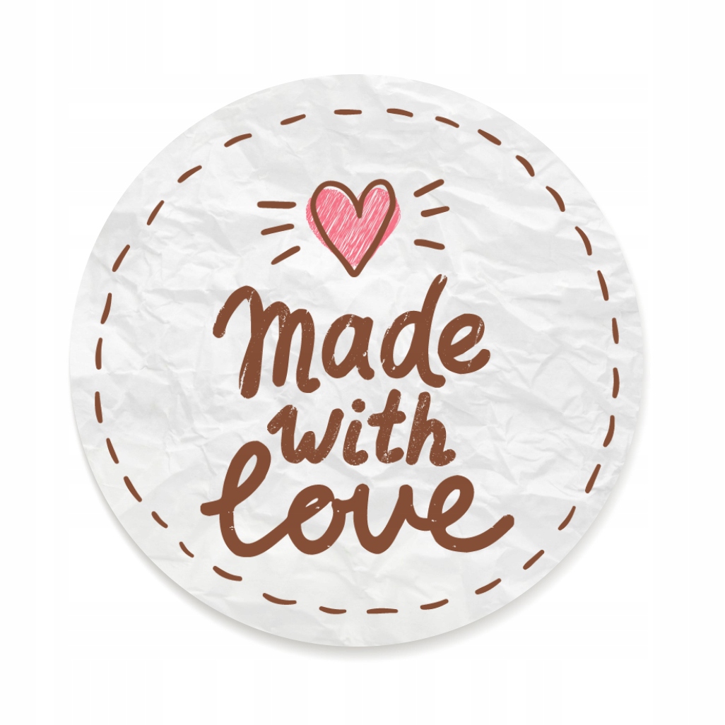 

Naklejki Made With Love ozdobne etykiety 24 sztuk