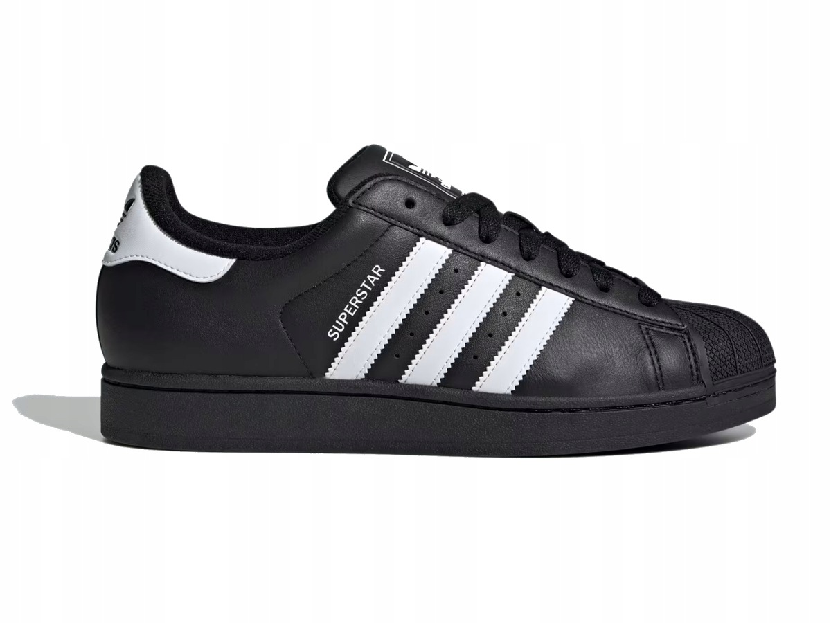 Pánské boty Adidas Superstar JI0079 kůže černé sportovní plné módní 46