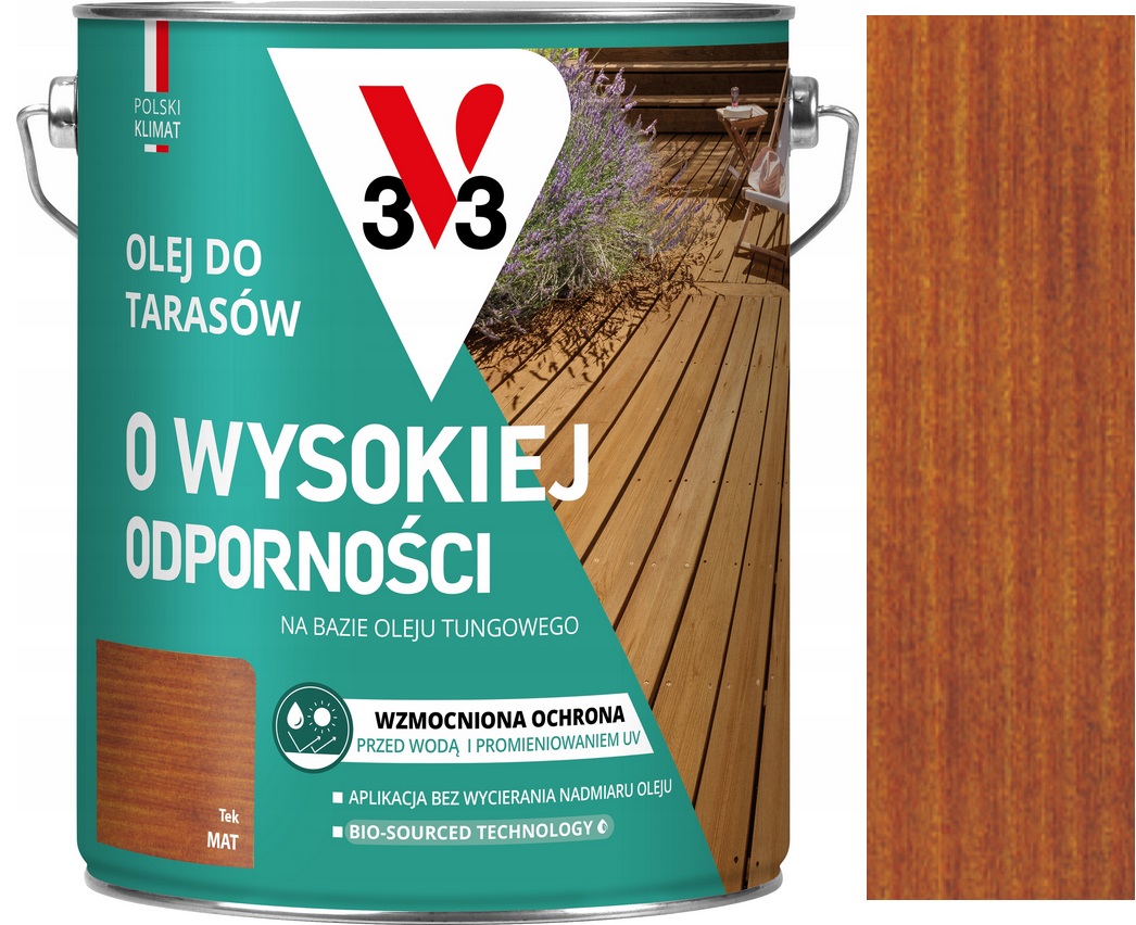 V33 Olej Na Terasy S Vysokou Odolností Tek Mat 4.5 L