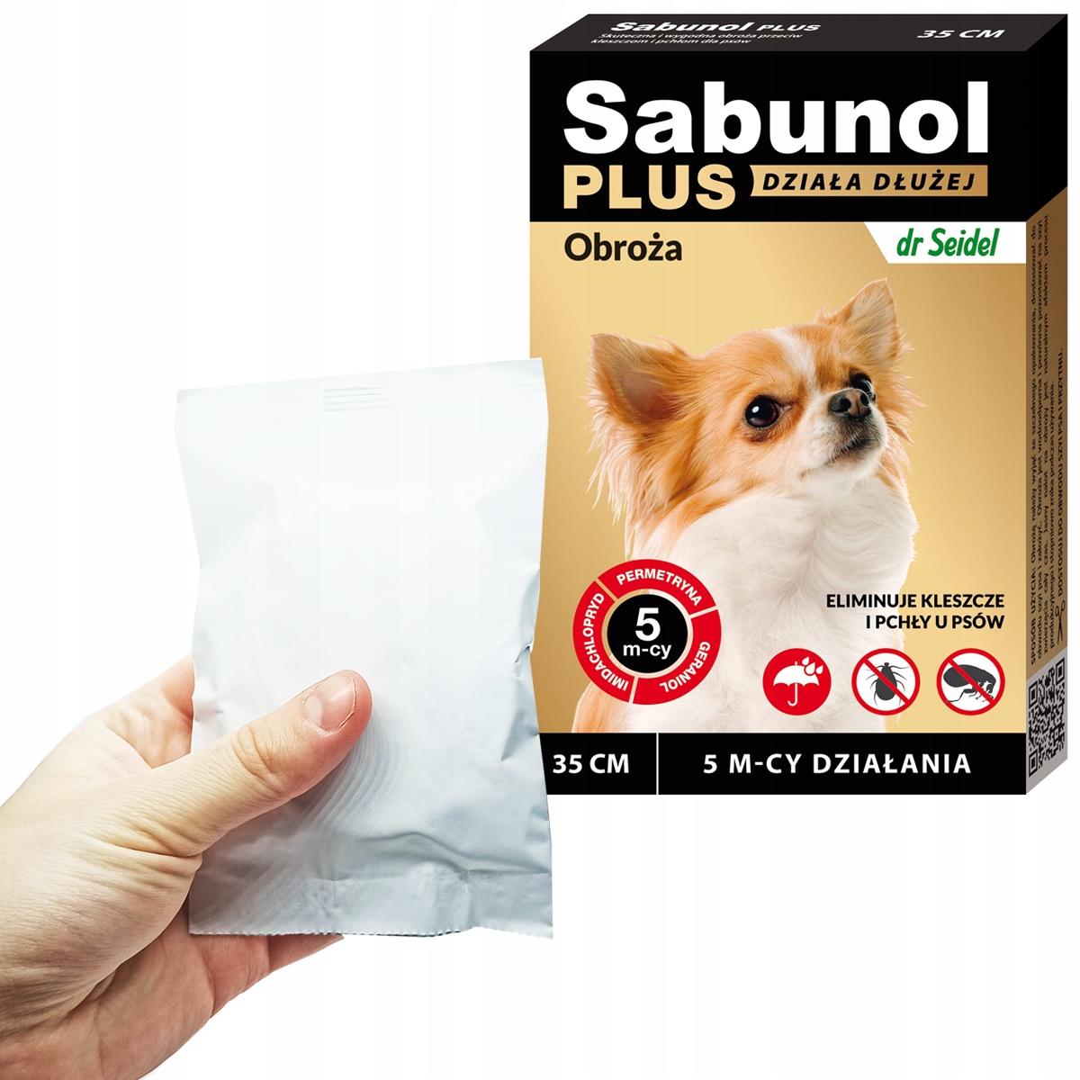 

Sabunol Obroża Plus 35 cm na pchły kleszcze 5 mies