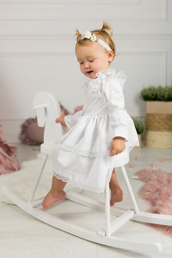 Biała Sukienka do chrztu dla dziewczynki Kaja 68 Kolor biały