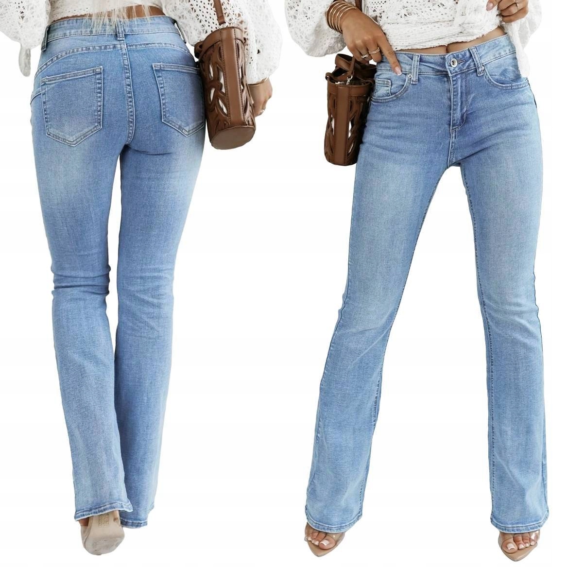 Szwedy z szerokimi nogawkami dżinsy jeansy damskie dzwony Flare