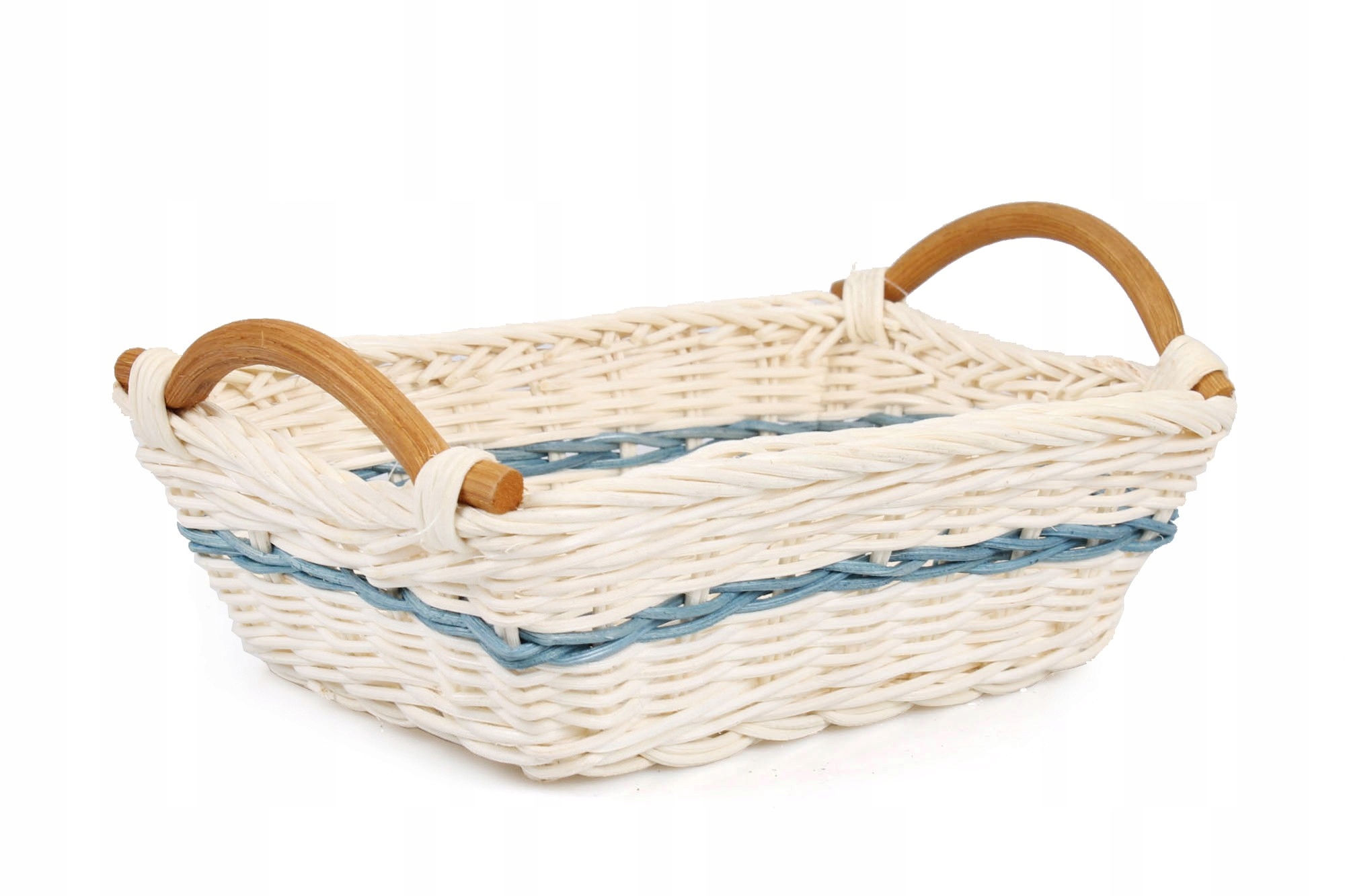 KOSZYK RATTANOWY Z UCHWYTAMI 24x14x7 cm