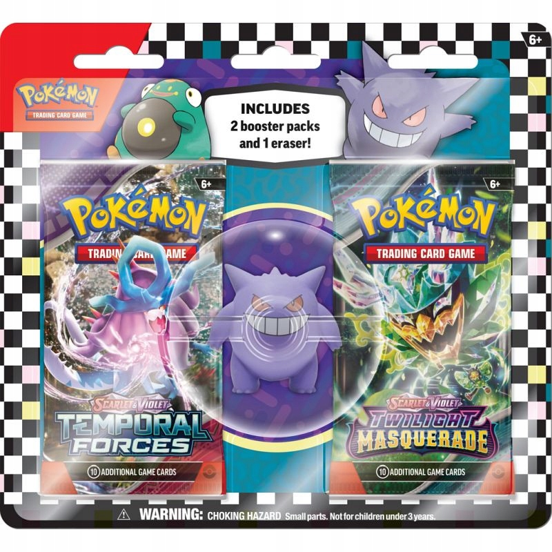 Zestaw Pokemon Back to School Eraser Blister Gengar