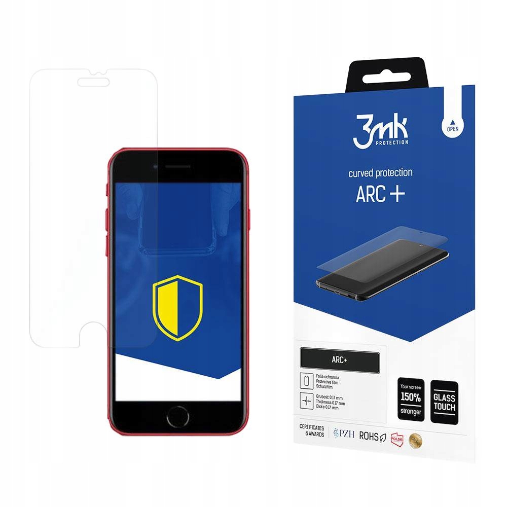 3MK Arc+ Szkło Hartowane Wytrzymałe Mocne Na Cały Ekran Do Iphone Se 20/22