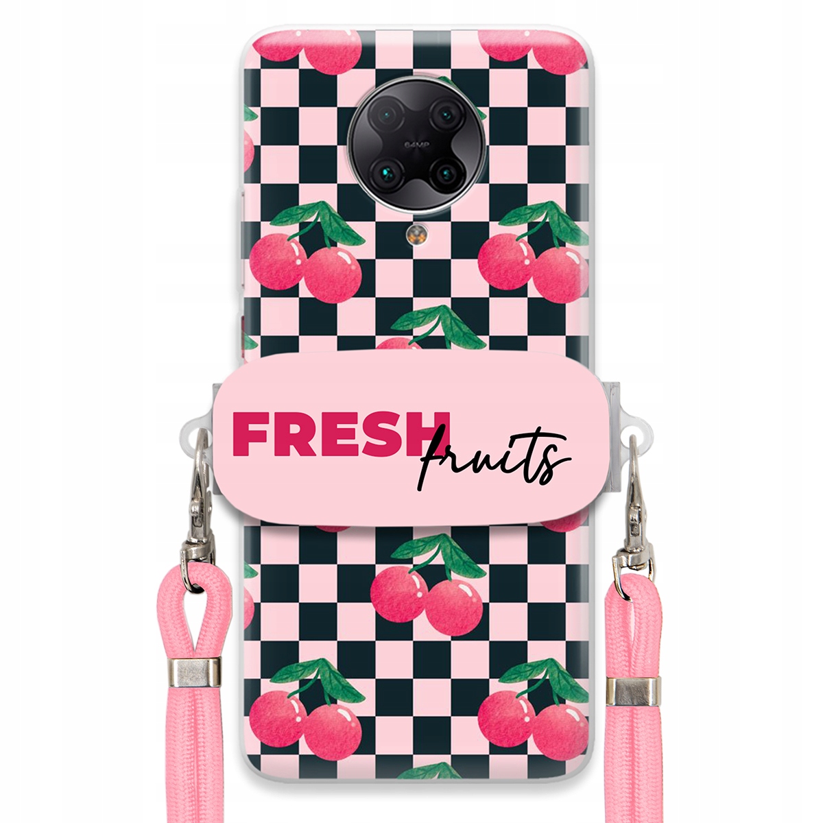 Puzdro pre Xiaomi Redmi K30 Pro Ružové vodítko funkčný držiak Fresh Fruits