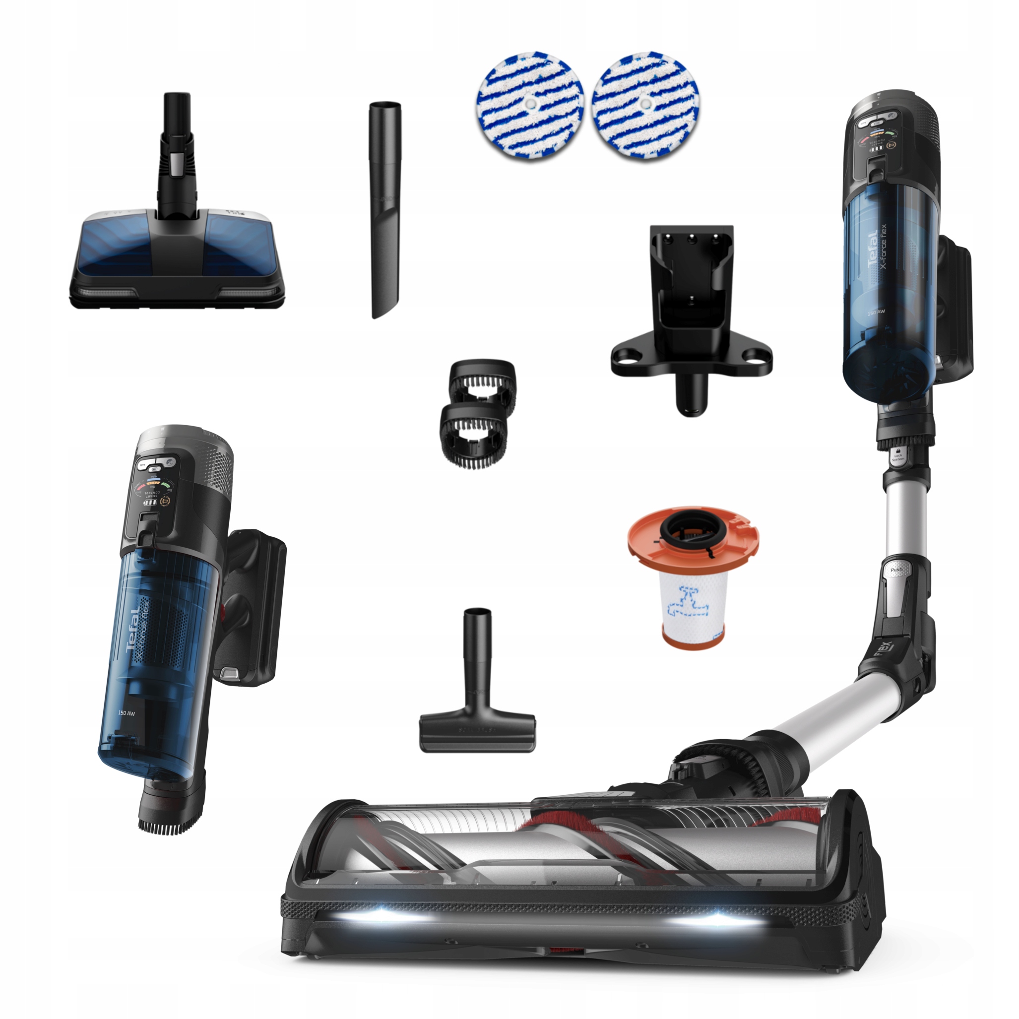 Odkurzacz pionowy mop Tefal X-Force Flex 13.60 TY9AC1 Aerospin Aqua