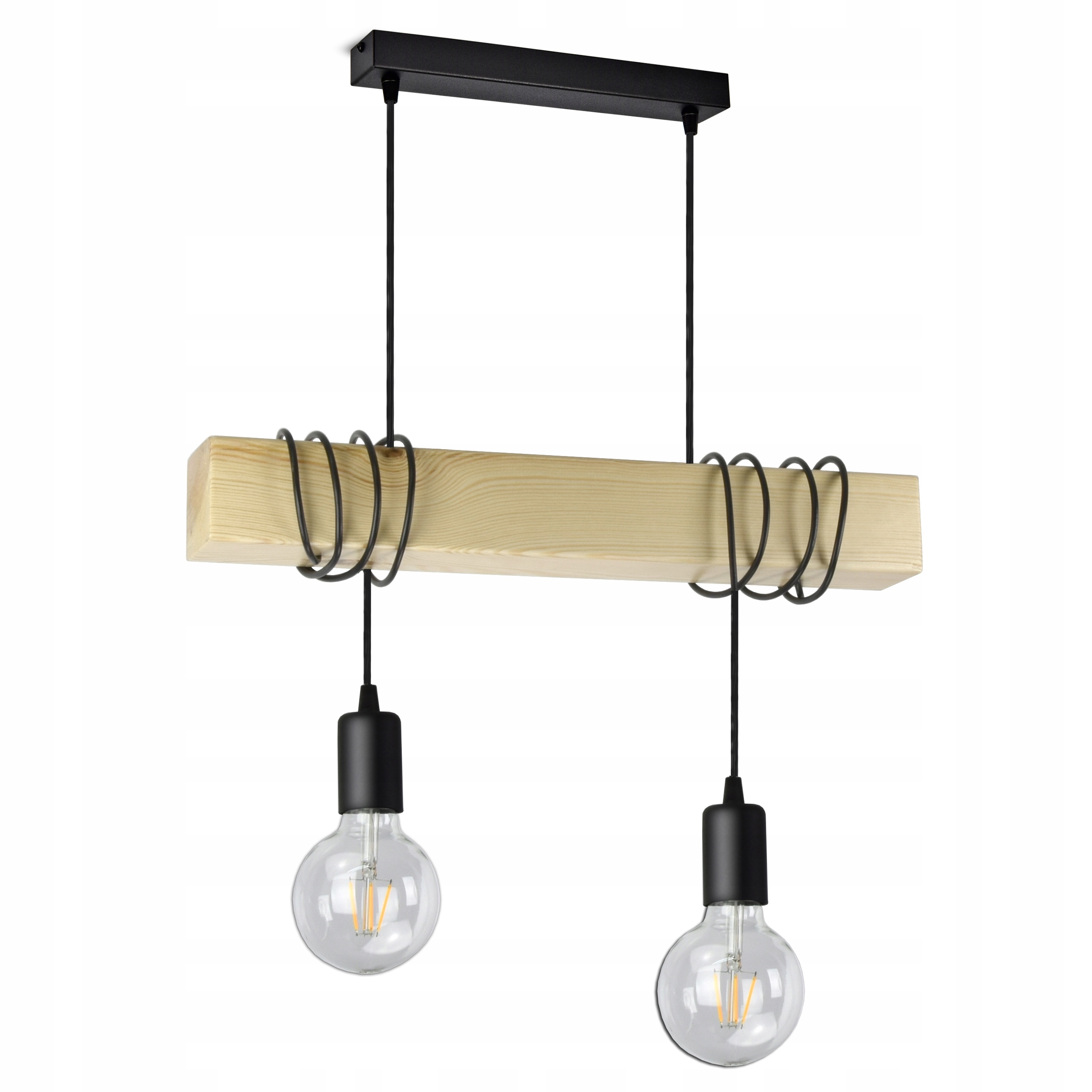 Závěsná lampa Lustr Černá Dřevěný Led paprsek