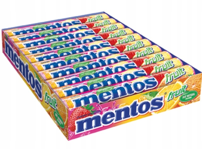 Levně 20 x 38 g Mentos ovocných bonbóny s ovocnou příchutí Karton