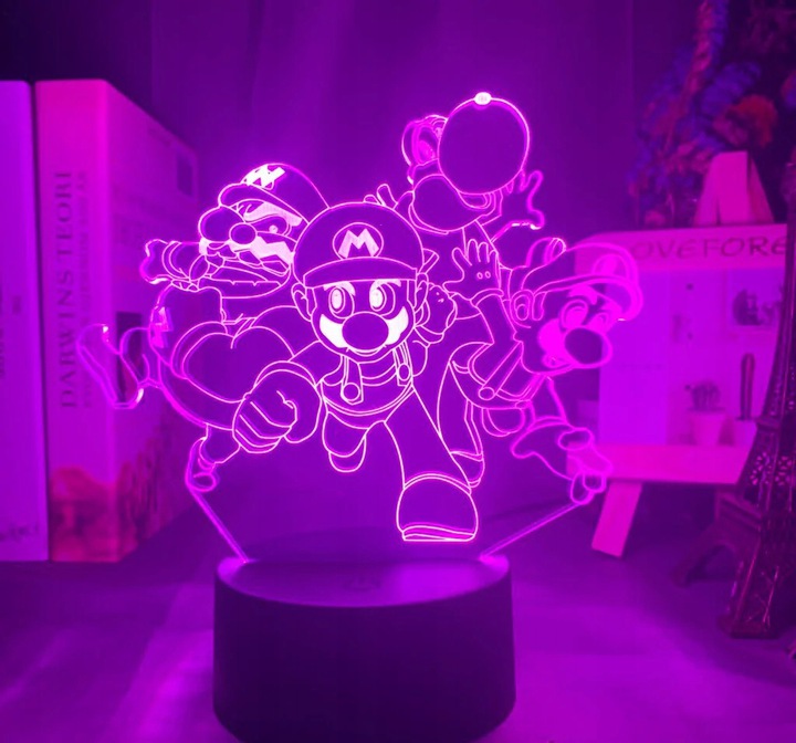 Lampka na biurko Mario Bros 16Kolorów LED PLEXIDO Kolekcja Exclusive Pro