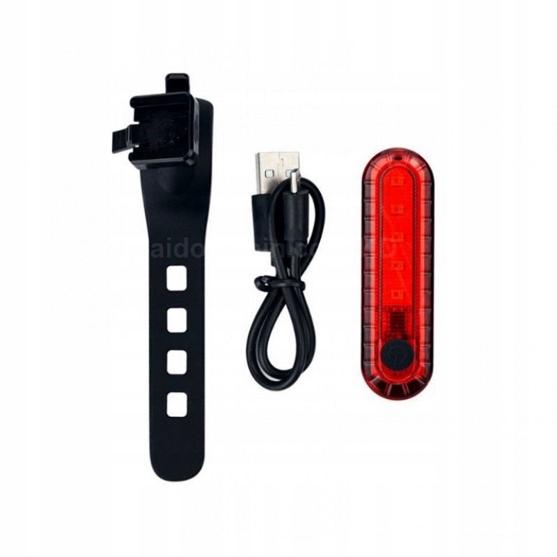 Lampka rowerowa TYŁ 5 LED 4-Funkcje ładowanie USB Źródło światła dioda LED