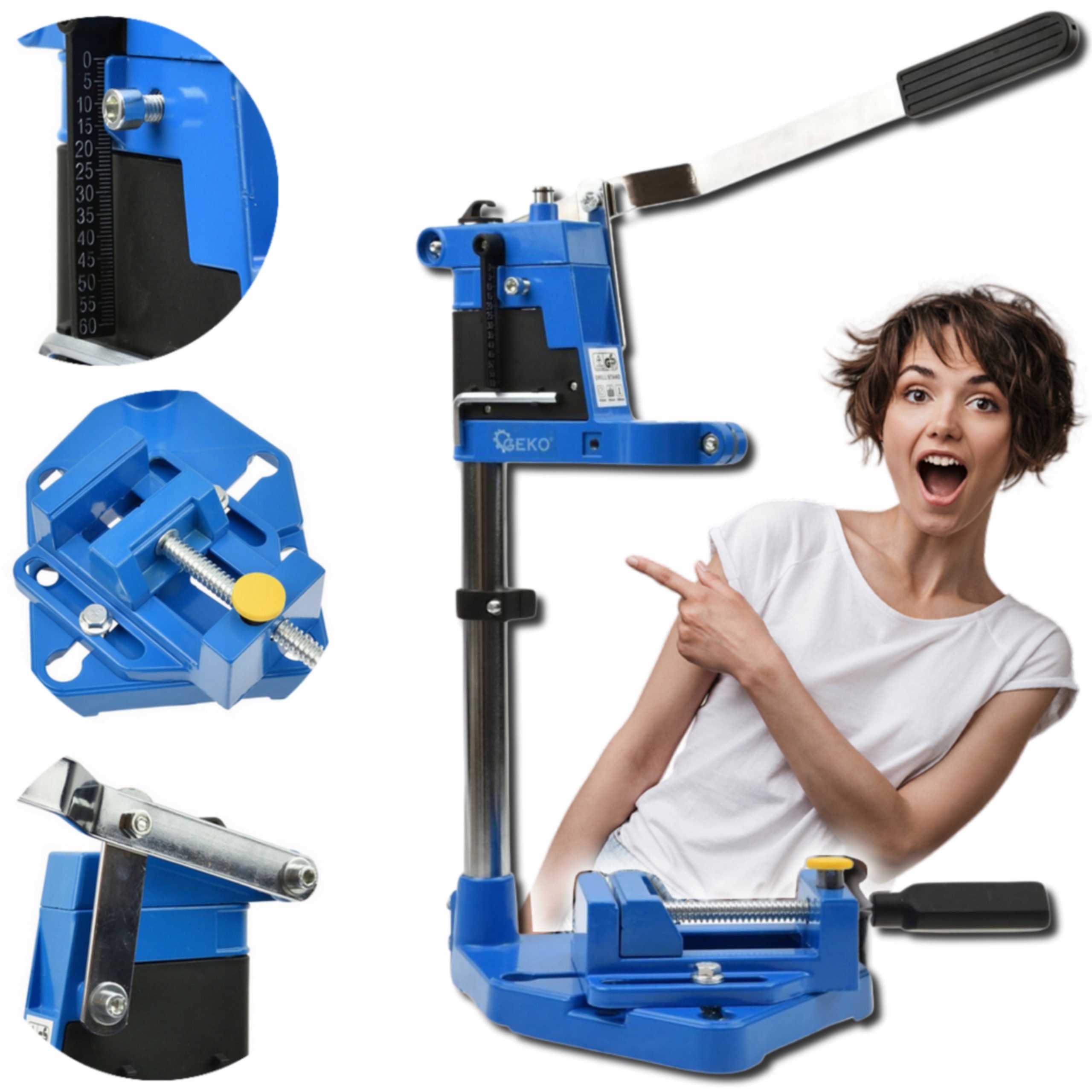 Stojan pro vrtačku s svěrákem Univerzální Přesný 250 mm Euronorm 43 mm