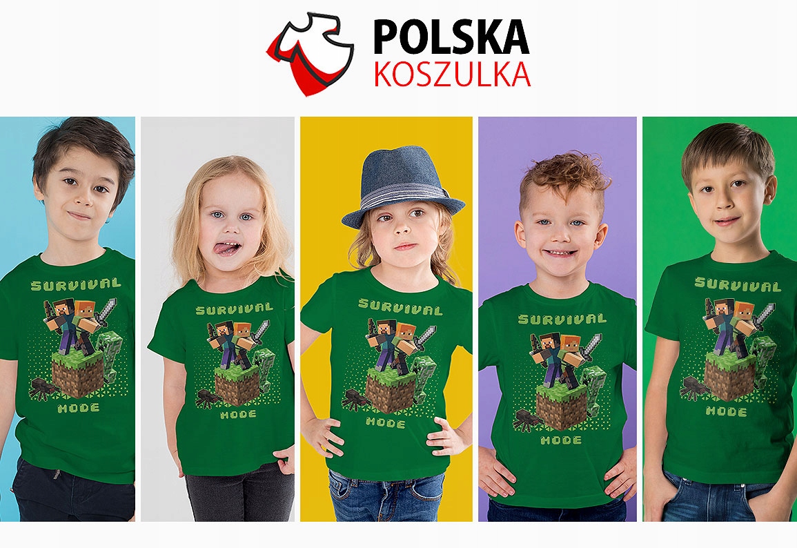 KOSZULKA DZIECIĘCA T-SHIRT DLA DZIECKA MINECRAFT 140 PREZENT JAKOŚĆ Marka PolskaKoszulka