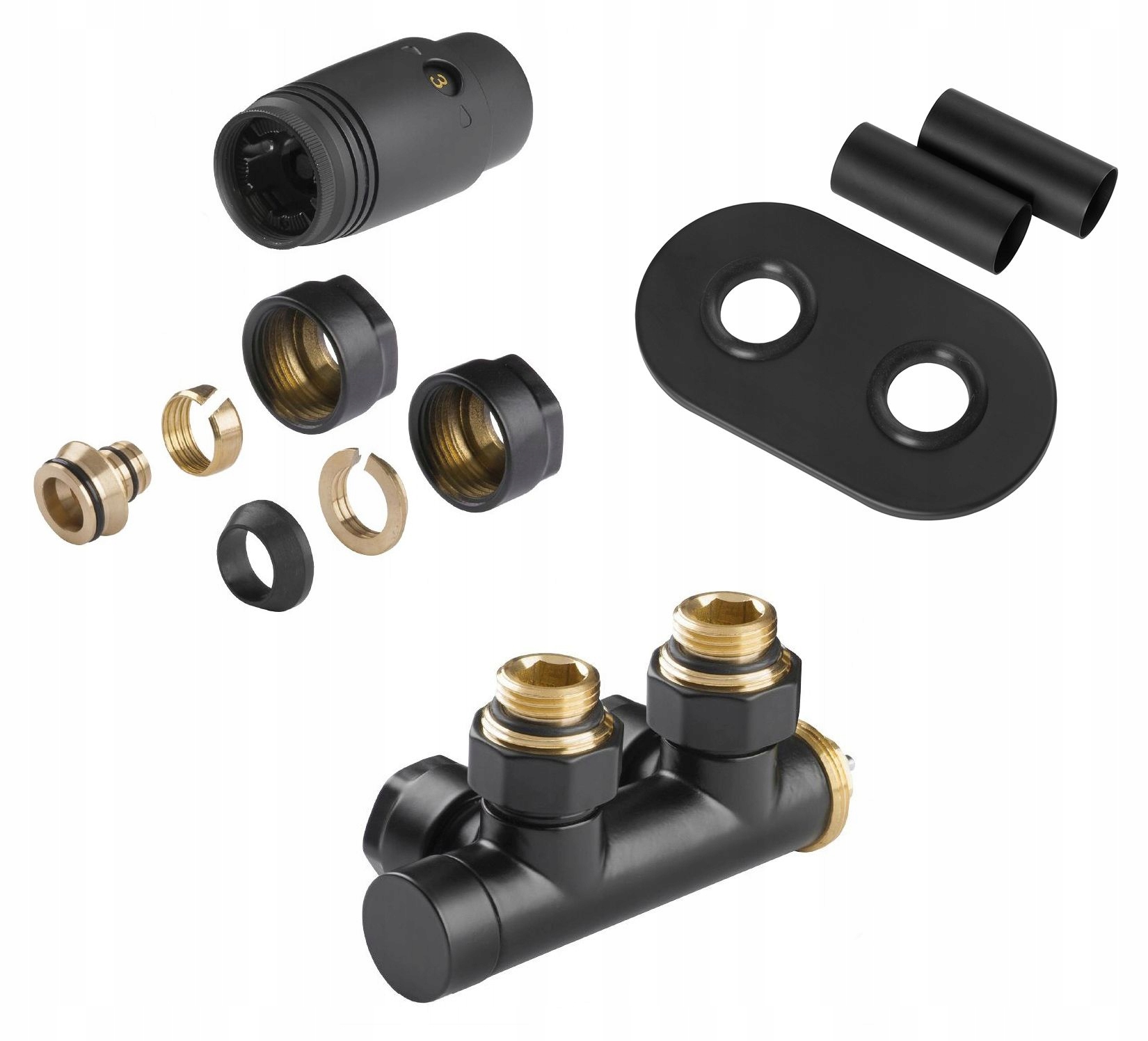 

Zawór Do Grzejnika 50 MM Czarny Maskownice