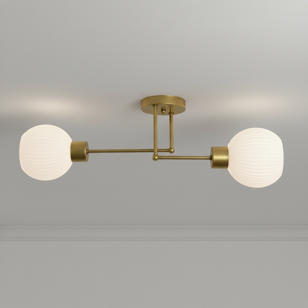 Euro-Lamp stropná lampa Edi 2 Zlaté tienidlo biely prúžok 2X60W Výrobca