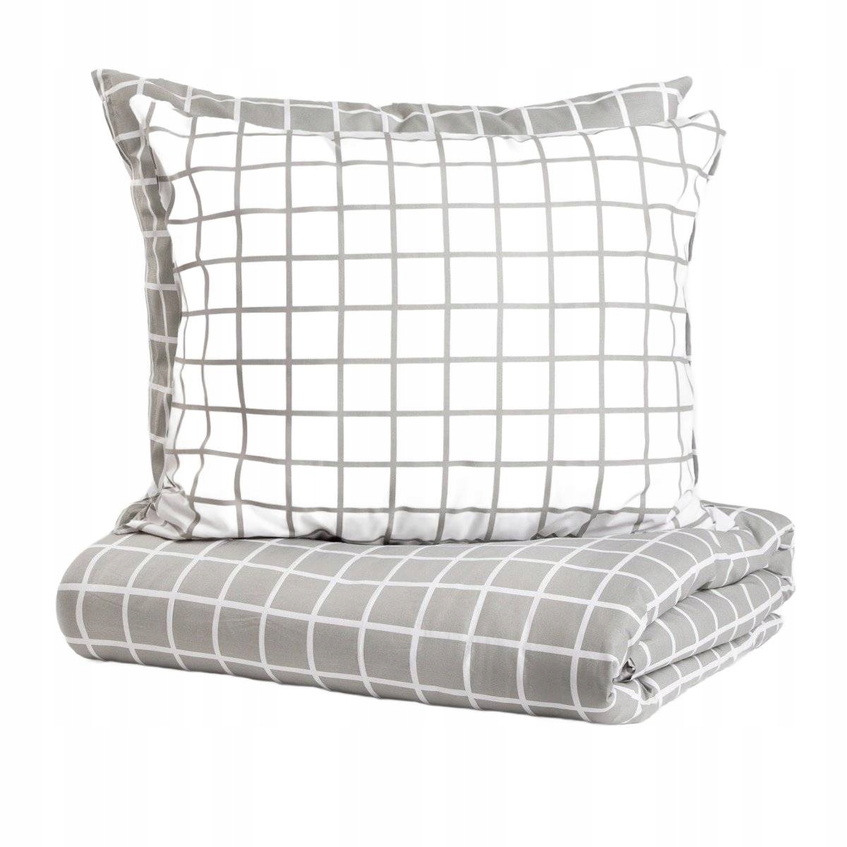 Pościel Reyes bawełniana dwustronna szaro-biała 220x200 2*70x80 cm Homla