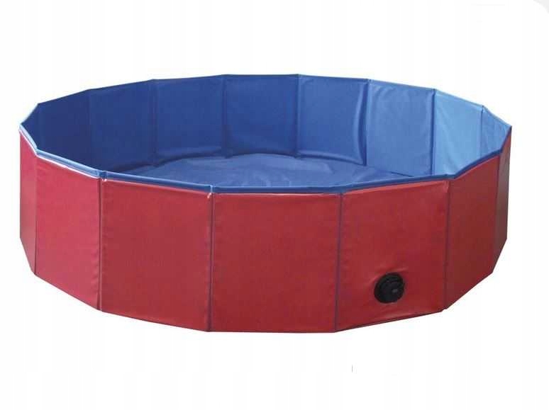 Levně Velký Bazén Pro Psa Děti Zvířata Skládací Rozpěrný Pevný 120x30 Red
