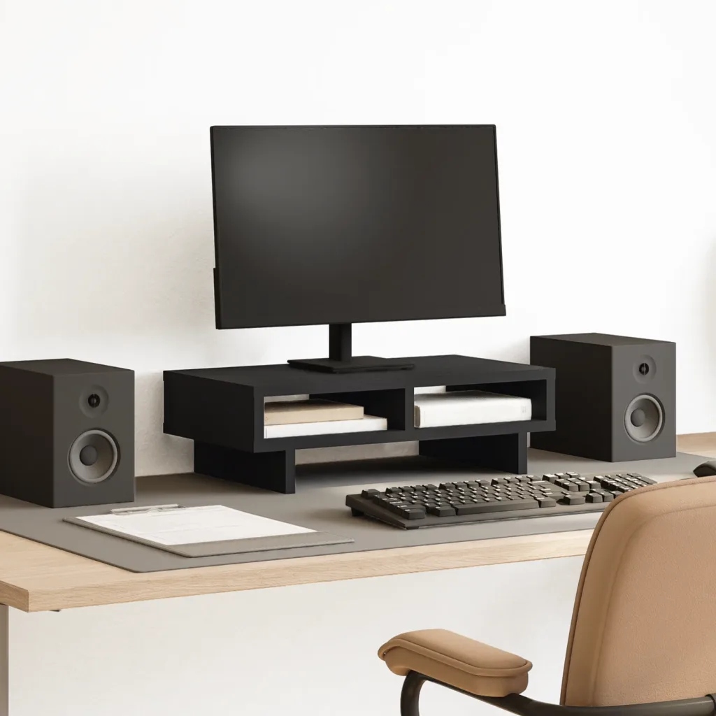 vidaXL Podstawka pod monitor, czarna, 50x27x15 cm