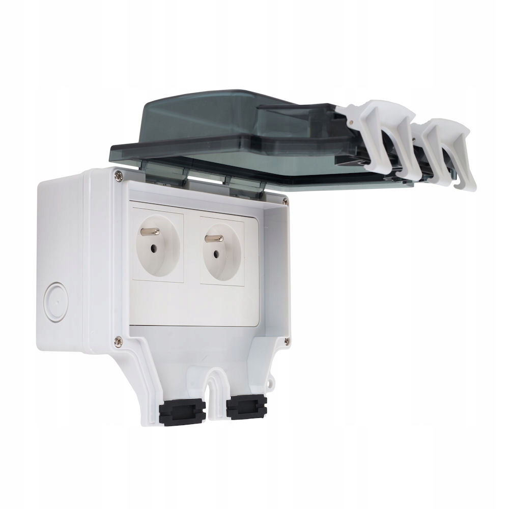 SOLIDNE GNIAZDO 230V NATYNKOWE ZEWNĘTRZNE HERMETYCZNE WODOSZCZELNE IP66