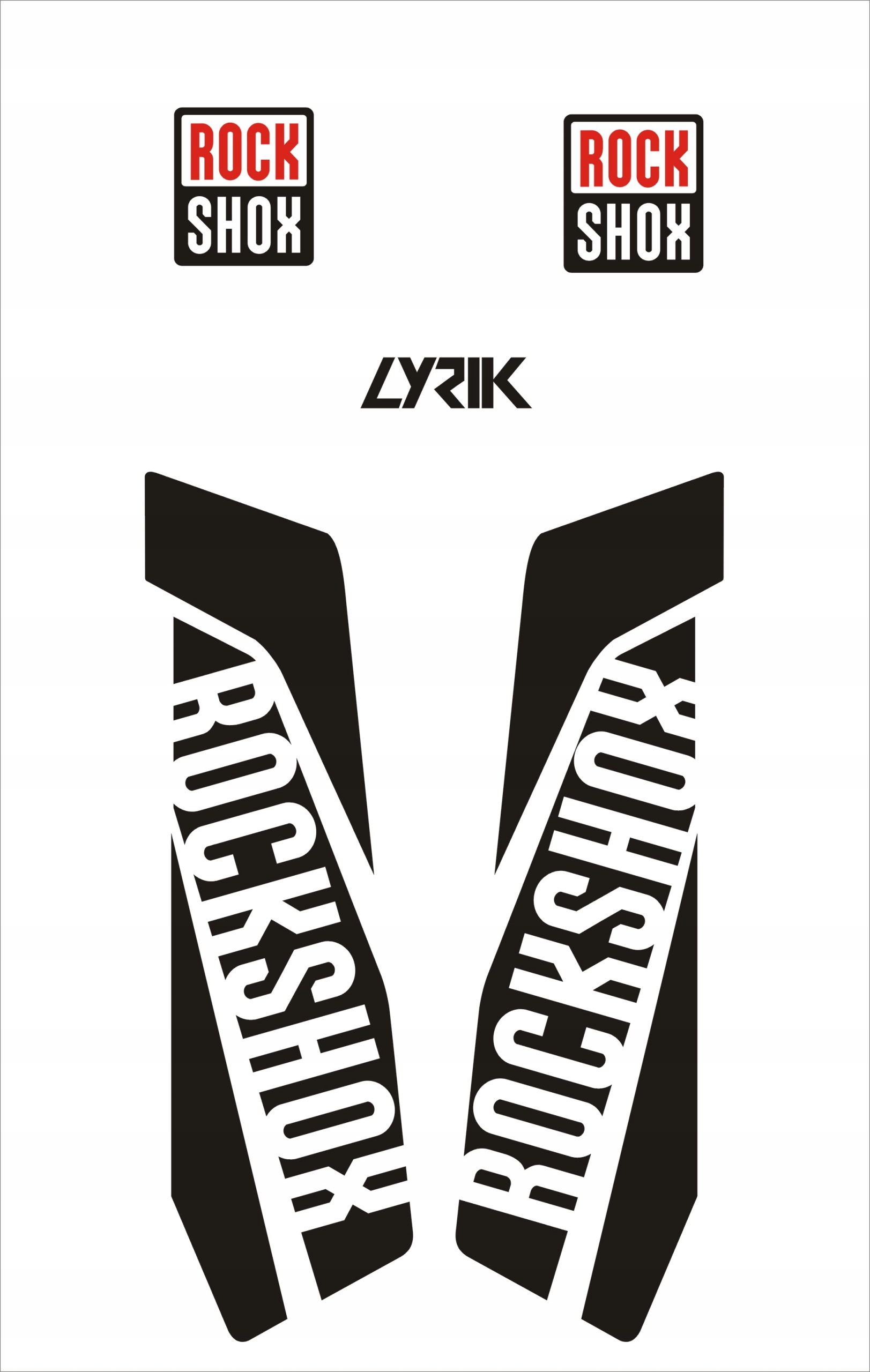 LYRIK ROCK SHOX czarne naklejki na amortyzator