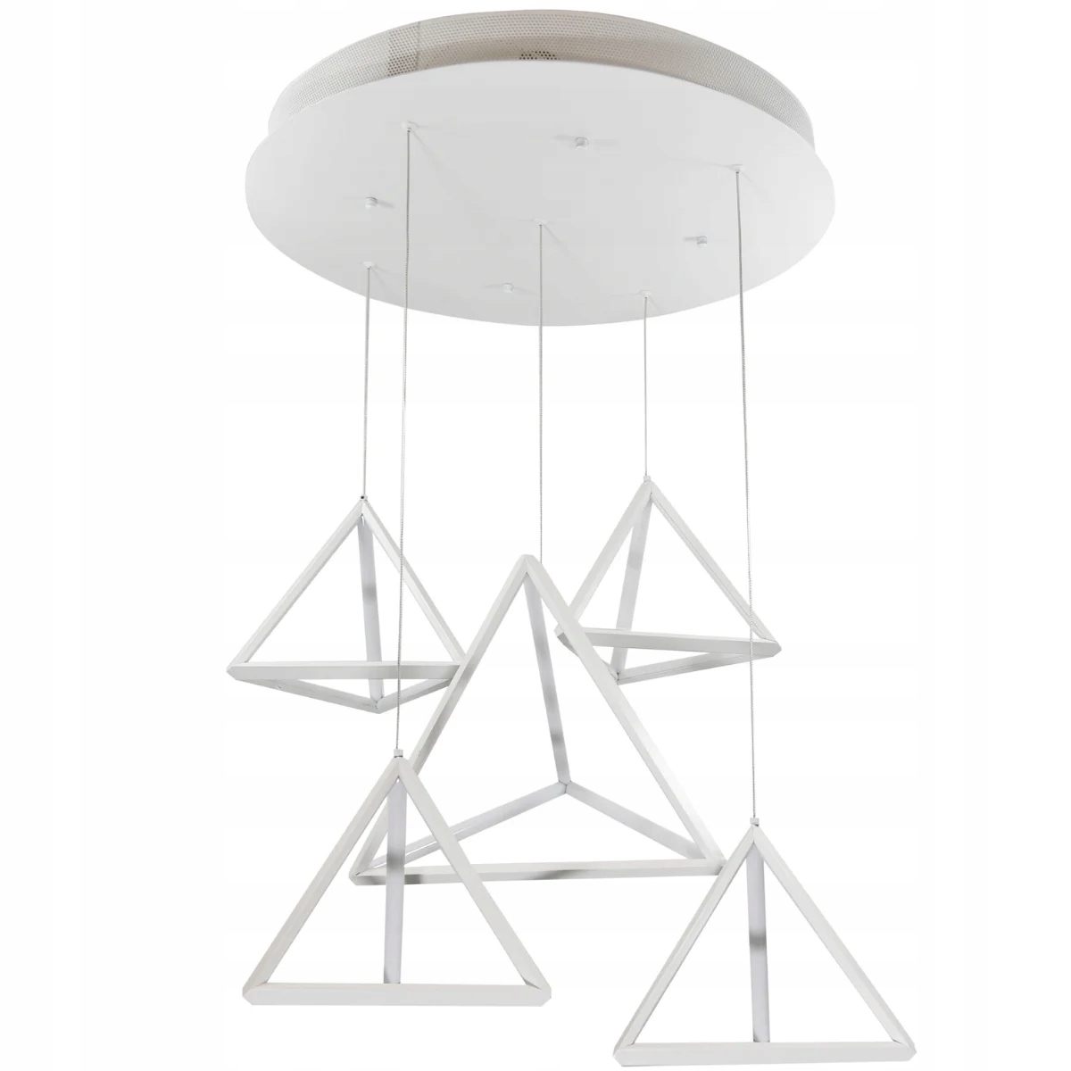 Závesná Led lampa biela trojuholníková moderná do obývacej izby teplá 5 bodov Polux