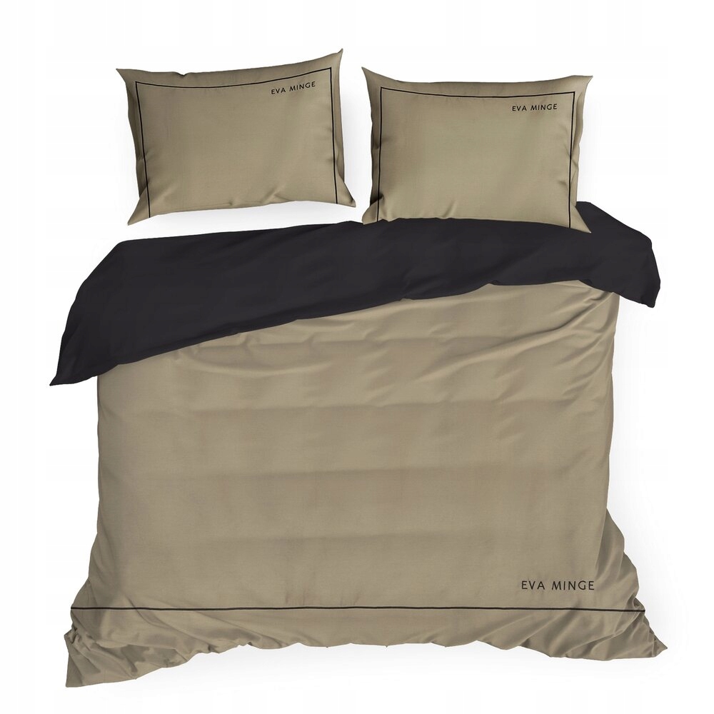 Posteľná Bielizeň Eva 160x200 Eva Minge Eurofirany béžová, čierna výšivka