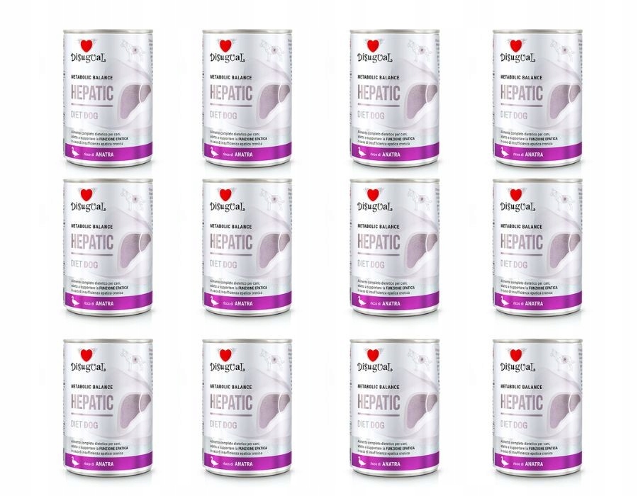 Levně Disugual Pro psa Mokrá strava Veterinární játra Hepatic Kachna 12 x 400 g