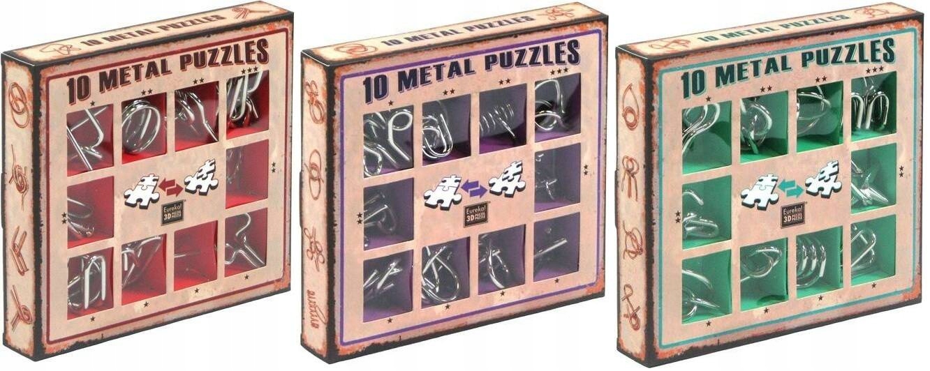 30 Łamigłówek Metalowych puzzle łamigłówki zagadki metal zestaw Puzzles