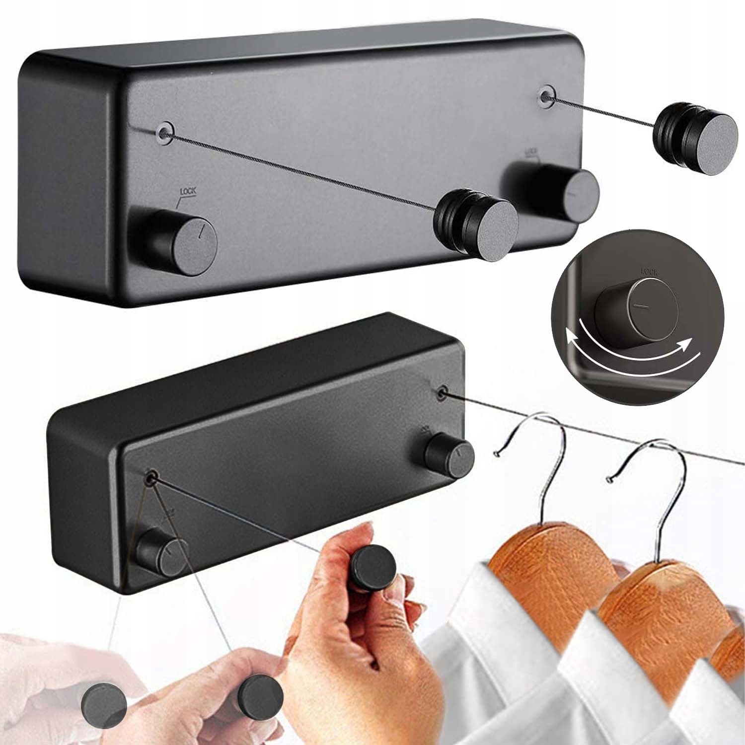 Levně Přenosná Sušící Šňůra 4.2 M, Dvojitá, Šňůra Z Nerezové Oceli, 20 Kg