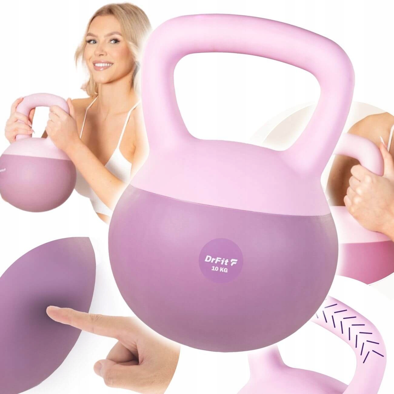Kettlebell Závaží na činky Fitness Váha Fialová 12 kg DrFit