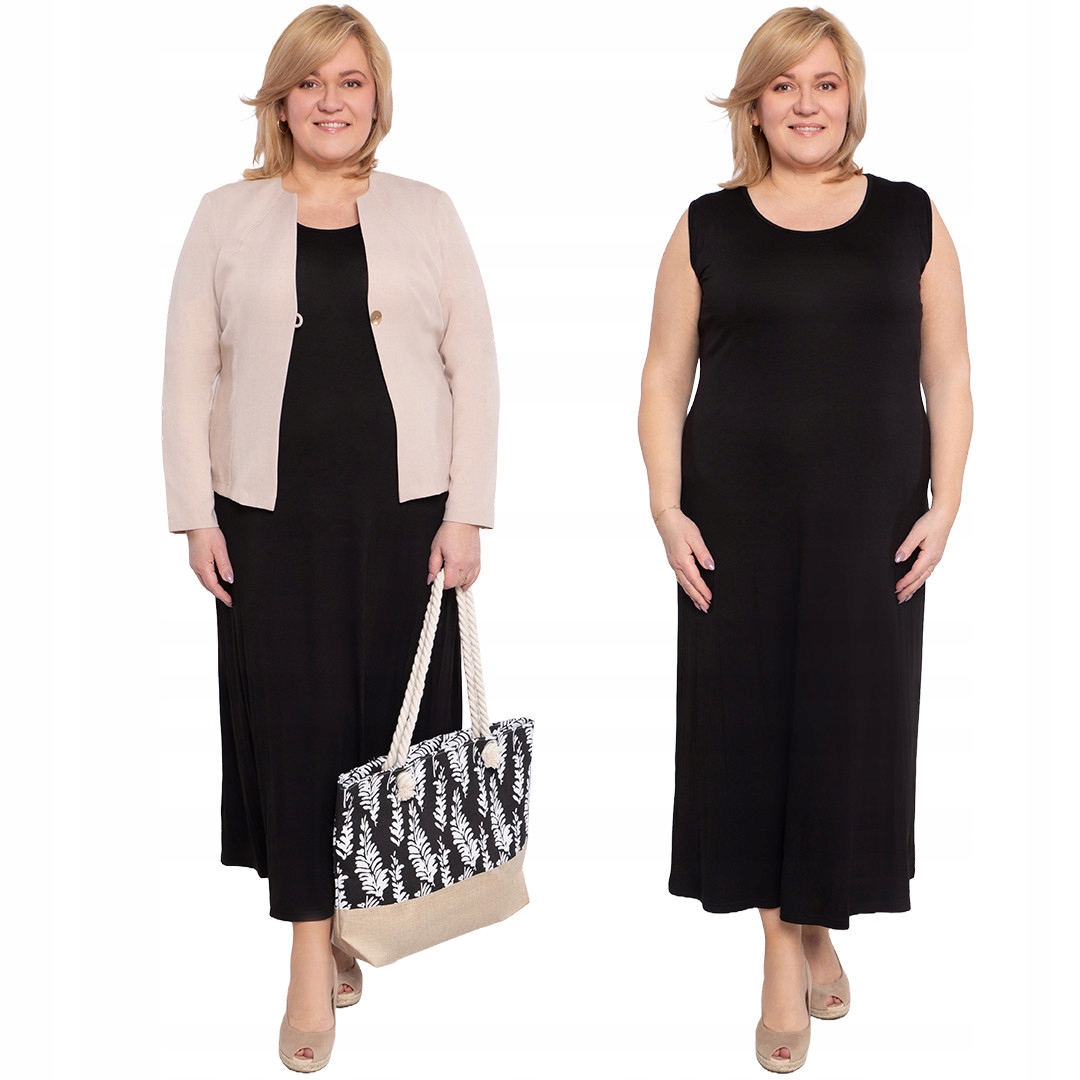 Černá šaty maxi plus size velikost 64