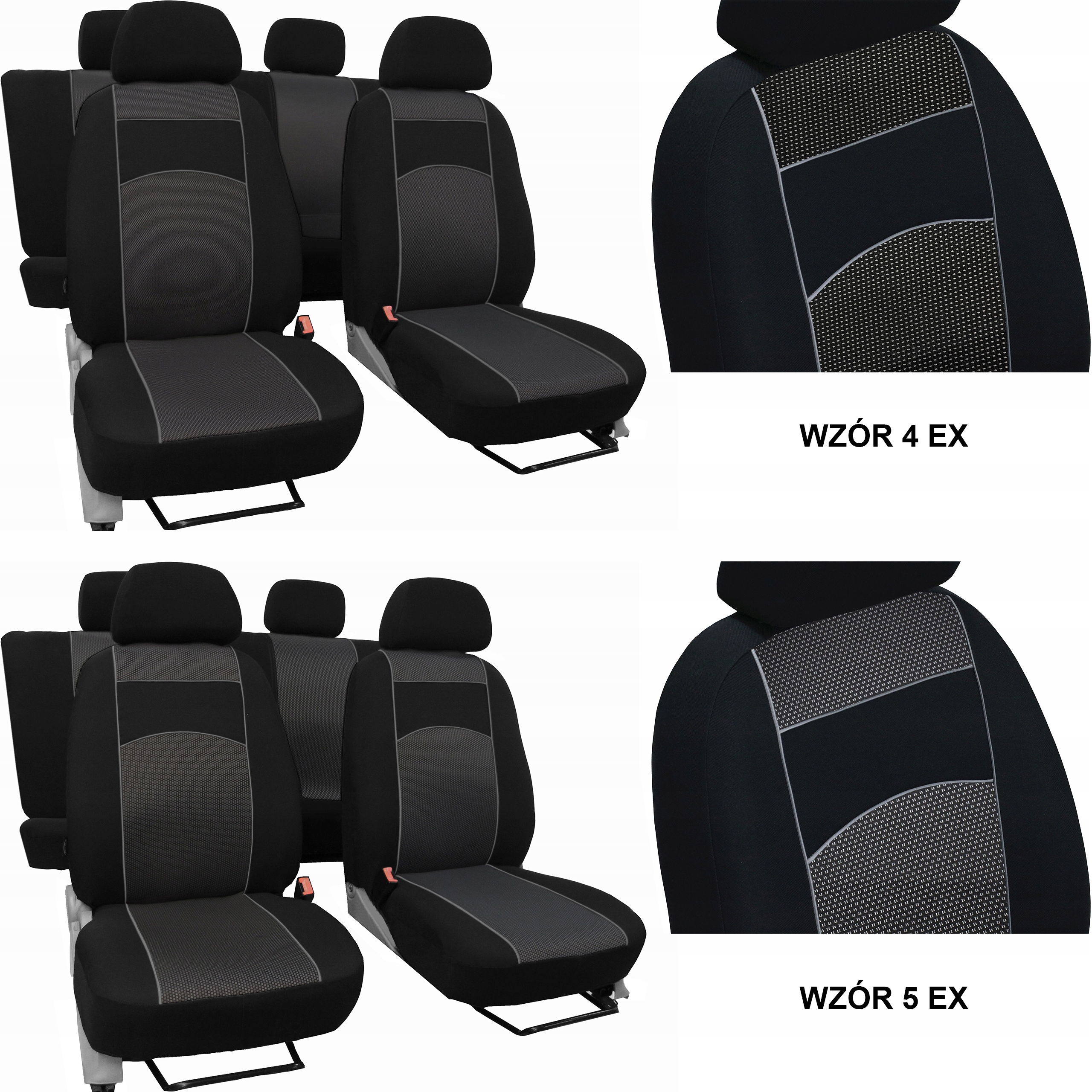 GRUBE POKROWCE MIAROWE NA FOTELE do MAZDA CX-7 Model Vip