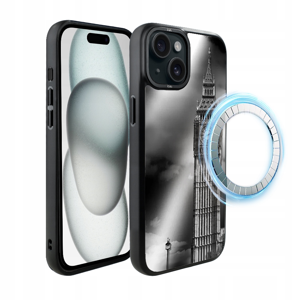 Matný Pouzdro Ibizu DropGuard pro iPhone 15 s MagSafe a motivem Big Benu