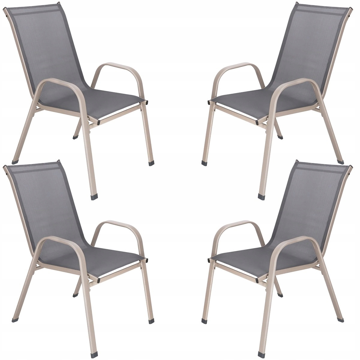 4x KRZESŁO OGRODOWE mocne FOTELE KRZESŁA na taras balkon tarasowe metalowe Marka Springos