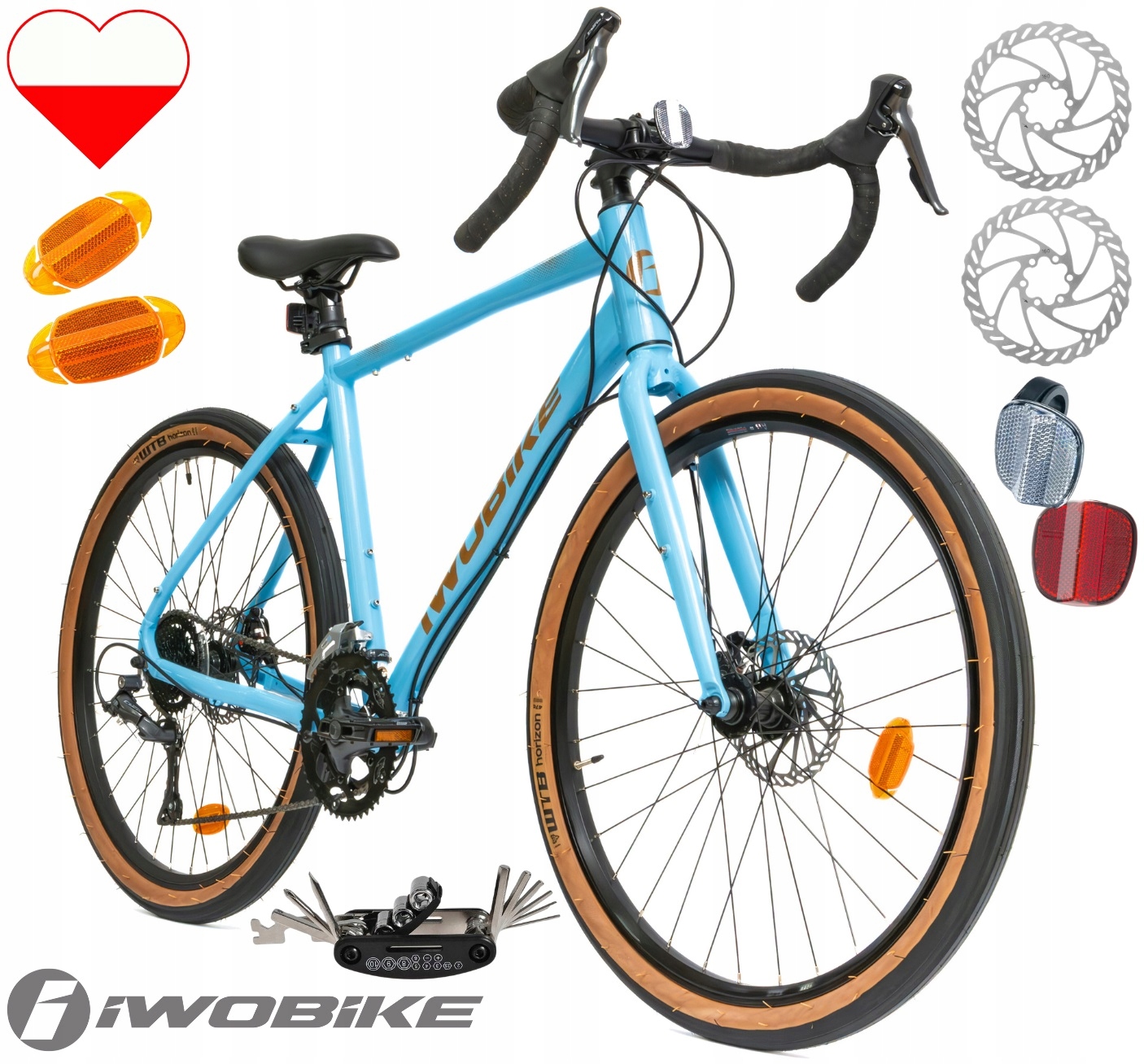 Rower Męski Gravel 27,5" Shimano Claris Tarcze Aluminium Iwobike 2025 Lekki
