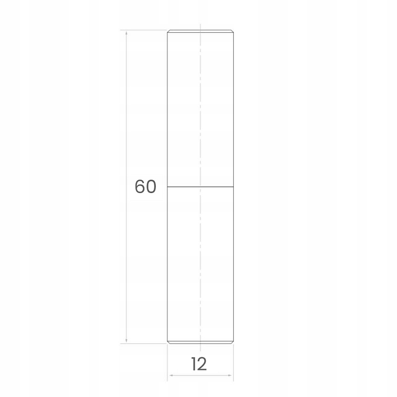 Zawias toczony do bramy D12 x H60 mm Marka PSG