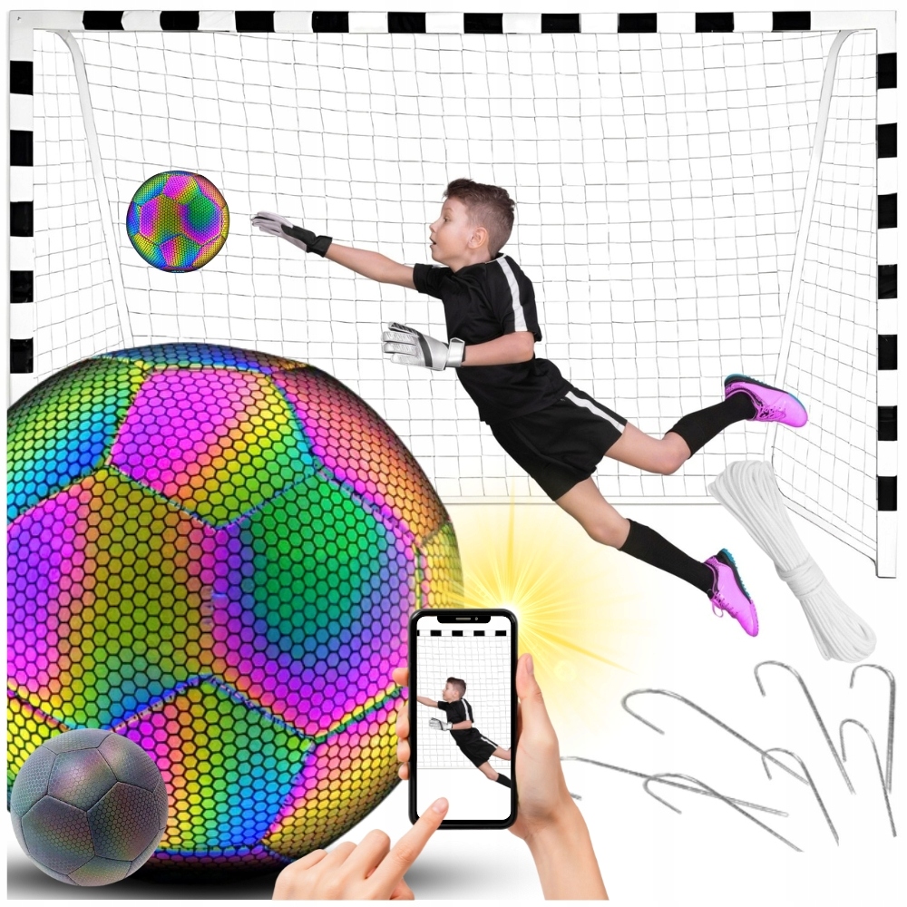 Bramka piłkarska 300×200 metalowa treningowa piłki nożnej +piłka nożna lumi