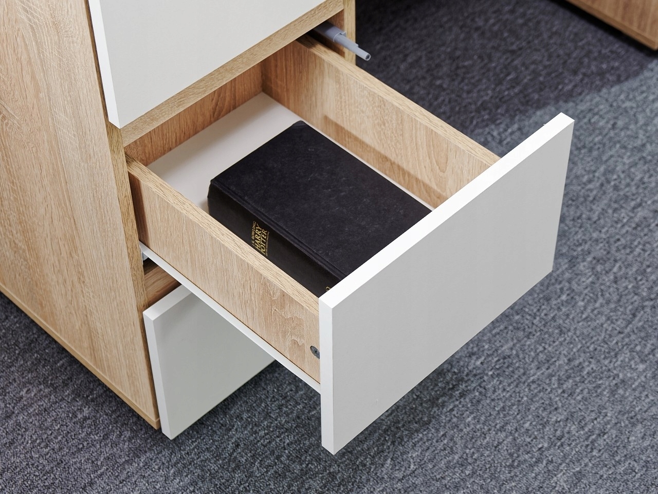 Biurko 3 szuflady lewe DĄB SONOMA + BIAŁY MAT Marka FILON